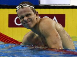 César Cielo depués de haber terminado la prueba de hoy en la que quedó en cuarto lugar. REUTERS  /