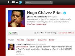 Chávez, uno de los pioneros en usar esta popular red social en  Latinoamérica, abrió su cuenta en abril de 2010. ESPECIAL  /