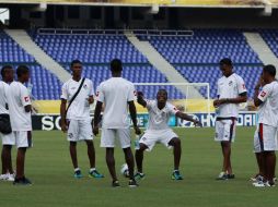 La selección panameña en la sesión de entrenamiento previa al partido contra Egipto. EFE  /