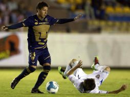 Guillermo Clemens (D) de Celaya y Marco Jimenez de Pumas Morelos, durante juego de la semana 2 de la Liga de Ascenso. MEXSPORT  /