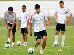 Jugadores de la Selección mexicana Sub-20, durante sesión de entrenamiento previo al encuentro con Brasil. MEXSPORT  /