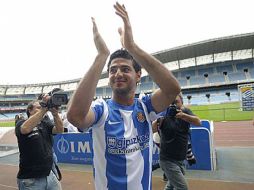 Carlos Vela ya fue presentado ante la afición en Anoeta. ESPECIAL www.realsociedad.com  /