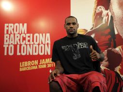 LeBron James durante la conferencia de prensa en Barcelona, España. AFP  /