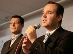 El nuevo presidente del PAN Jalisco, Miguel Ángel Monraz (der) y el ex diputado Ivan Argüelles.  A. HINOJOSA  /