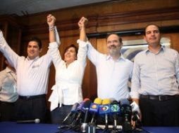 Tras augurar su triunfo durante su discurso, Luisa María Calderón lanzó el llamado a recuperar la tranquilidad del estado. ARCHIVO  /