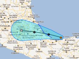 Trayectoria prevista para Harvey'' para los próximos cinco días. Mapa del Centro Nacional de Huracanes  /