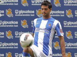 El delantero mexicano, Carlos Vela, lleva sólo cinco días en la capital guipuzcoana. EFE  /
