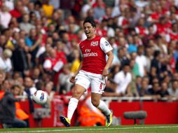 Samir Nasri durante su último partido contra el Liverpool. EFE  /