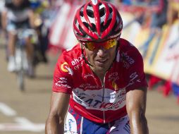 El ciclista Joaquim Purito Rodríguez (Katusha) cruza la meta de la novena etapa de la Vuelta a España. EFE  /