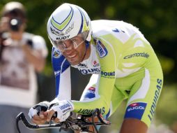 Vicenzo Nibali (liquigas) en el contrarreloj de Salamanca. EFE  /