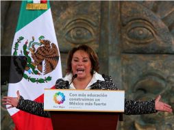 Elba Esther Gordillo Morales, se mostró conmovida ante la presencia de los mil niños más destacados del país. EL UNIVERSAL  /