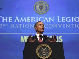 Obama rindió hoy homenaje a los soldados que han peleado en las guerras originadas tras los ataques del 11 de septiembre de 2001. AP  /