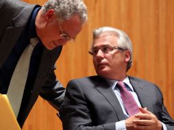 El juez español durante la conferencia que ofreció en el Paraninfo de la Universidad de Guadalajara. A. HINOJOSA  /