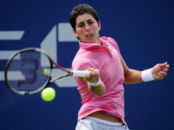La tenista española Carla Suárez Navarro, durante el partido de tercera ronda del Abierto de Estados Unidos. EFE  /