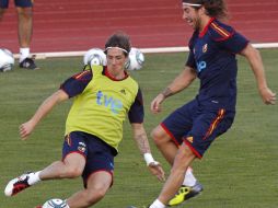 Fernando Torres en los entrenamientos de la selección española. EFE  /