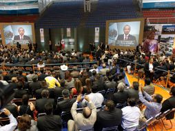 El Presidente Felipe Calderón, en Guadalajara en el Complejo Panamericano de Voleibol. S. NÚÑEZ  /