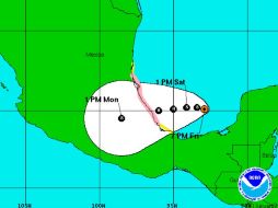 Trayectoria prevista para Nate'' para los próximos cinco días. Mapa del Centro Nacional de Huracanes. GRÁFICO DEL CNH  /