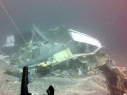 Fotografía que muestra partes claves del avión militar siniestrado el pasado 2 de septiembre. EFE  /