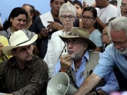 El Poeta Javier Sicilia hace responsable de cualquier atentado que pudieran sufrir en la caravana al Gobierno federal. EL UNIVERSAL  /