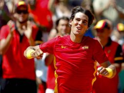 Rafael Nadal durante el partido de la final. EFE  /