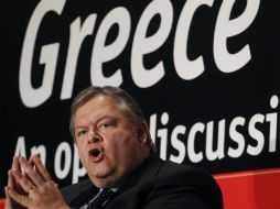 Venizelos mantuvo negociaciones hoy durante dos horas y media con los jefes de misión para Grecia del FMI, de la UE y del BCE. AP  /