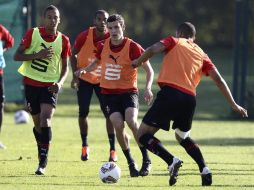 El Rennes se prepara para enfrentarse contra el Atlético de Madrid entrenando en el centro de formación La Piverdière. EFE  /