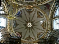 En la foto: restauración de las pechinas de la Catedral tapatía.  /