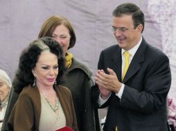 Yolanda Montes “Tongolele” en la ceremonia. EFE  /