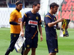 Vicente Sanchez y Oscar Rojas del America, durante una sesión de entrenamiento.MEXSPORT  /