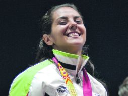 La tapatía Nataly Michel sufrió, pero al final del día pudo subir al podio. AFP  /