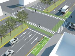 En Washington,  la ciclovía será de doble sentido, en un costado de la banqueta (dividida con pequeños bolardos). ESPECIAL  /