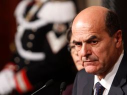 Bersani, tras reunirse con el presidente de la República, Giorgio Napolitano, quien inició hoy consultas con las fuerzas políticas. AP  /