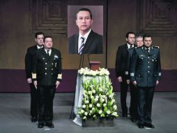 Los restos de Francisco Blake Mora durante su homenaje postumo celebrado en la ciudad de fronteriza de Tijuana. AFP  /