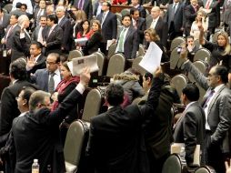 Diputados durante la sesión de hoy, en que se avaló el Presupuesto dentro del plazo requerido. EL UNIVERSAL  /