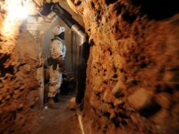 El narcotúnel de 50 metros de longitud fue descubierto gracias a un mensaje anónimo.  /