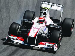 El piloto tapatío Sergio Pérez, de Sauber, terminó en el puesto 13 por la tarde. GETTY IMAGES SPORT  /