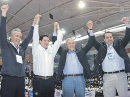 Alfonso Petersen, Alonso Ulloa, Fernando Guzmán y Hernán Cortés estuvieron presentes en el evento.  /