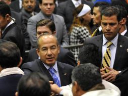 Felipe Calderón estuvo en Monterrey para emitir un mensaje con motivo del quinto año de Gobierno. EL UNIVERSAL  /