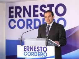 Ernesto Cordero abordó el tema de la lucha contra el crimen en el marco de una visita a la ciudad de Saltillo. NTX  /