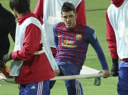 Villa regresa hoy a Barcelona desde Japón, para ser intervenido de la fractura. AP  /