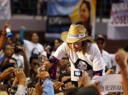 Vázquez Mota estuvo acompañada por alrededor de 200 militantes panistas. ARCHIVO  /