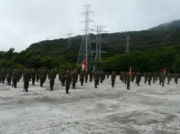 En la ceremonia de presentación de los nuevos soldados, originarios de esta región Centro de Chiapas. EL UNIVERSAL  /