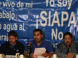 Integrantes del SEPSIAPA ofrecieron esta mañana una rueda de prensa.  /