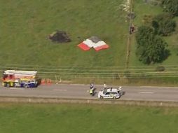 Imagen de video del sitio donde se cayó el globo en Caterton. REUTERS  /