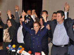 Josefina Vázquez Mota, precanidata del PAN, en campaña en Morelia. NTX  /