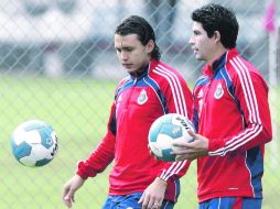 Omar Arellano y Jonny Magallón, durante el entrenamiento en Verde Valle. MEXSPORT  /