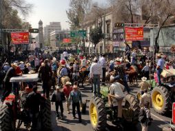 Campesinos de la ''Caravana del Hambre'' se manifiestan en la Segob para demandar soluciones ante la sequía. EL UNIVERSAL  /