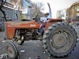 Los campesinos se retiraron de las inmediaciones de Gobernación, donde mantenían un plantón desde ayer. EL UNIVERSAL  /