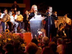 Gloria Rojas Maldonado durante su segundo informe de labores del año 2011. ESPECIAL  /