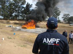 El lugar de la incineración fueron las instalaciones del Club Cinegético Calzado Canadá, en Tonalá.  /